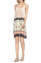 Women's Vince Camuto Tile Wildflower Inverted Pleat Slipdress, Size - Ivory
