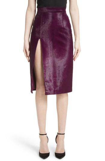 Women's Brandon Maxwell Genuine Calf Hair Pencil Skirt