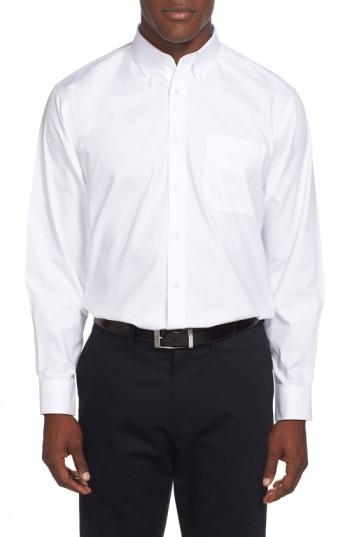Men's Nordstrom Men's Shop Smartcare(tm) Traditional Fit Pinpoint Dress Shirt 33 - White