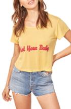 Women's Reformation Hanna Not Your Baby Crop Tee - Yellow