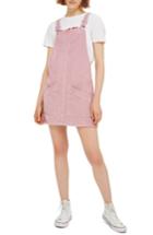 Women's Topshop Corduroy Pinafore Dress Us (fits Like 0) - Pink