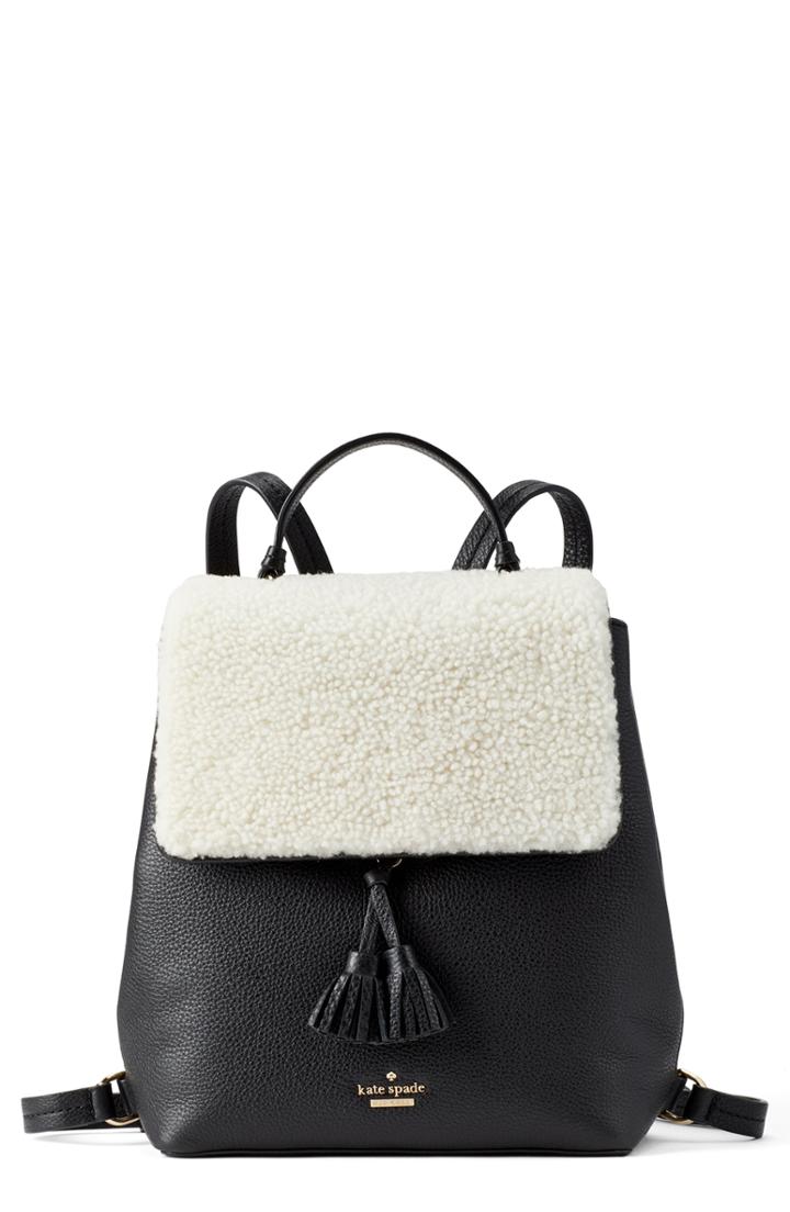 Kate Spade New York Hayes Street - Teba Genuine Shearling & Leather Backpack -