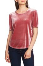 Women's 1.state Puff Sleeve Velvet Top, Size - Red