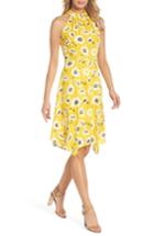 Women's Adrianna Papell Floral Print Fit & Flare Dress - Yellow