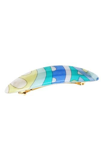 L. Erickson Medium Coastline Barrette, Size - Blue