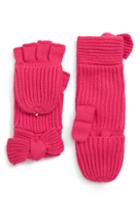 Women's Kate Spade New York Bow Convertible Mittens, Size - Pink