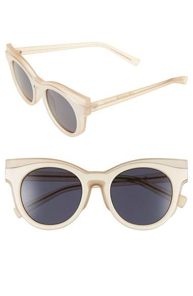 Women's Le Specs 'edition Three' 51mm Cat Eye Sunglasses - Matte Blush/ Amber Tort