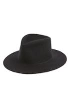 Women's Clyde Pinch Wool Felt Wide Brim Hat - Black