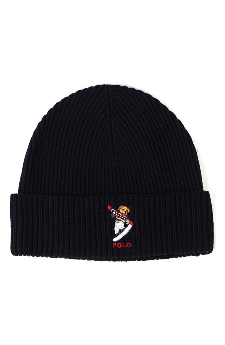 Men's Polo Ralph Lauren Snow Bear Knit Beanie - Black
