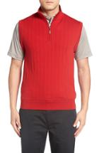 Men's Bobby Jones Quarter Zip Wool Sweater Vest - Red