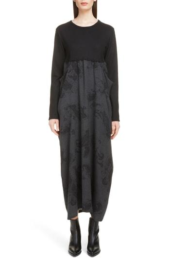 Women's Y's By Yohji Yamamoto Long Paisley Dress - Black
