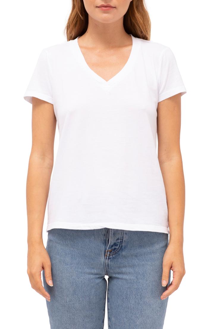Women's Stateside Brushed V-neck Tee - White