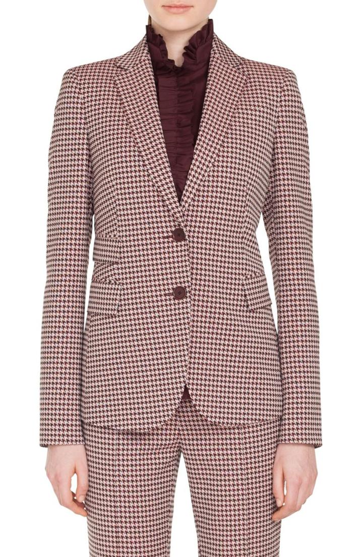 Women's Akris Punto Houndstooth Jersey Blazer