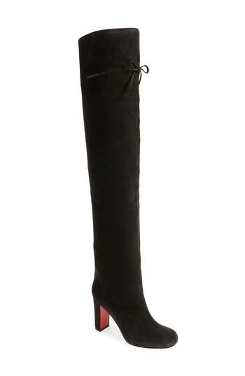 Women's Christian Louboutin Alta Gant Over The Knee Boot Us / 36eu - Grey