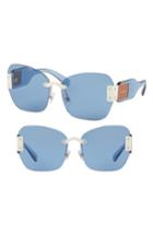 Women's Miu Miu 63mm Rimless Sunglasses - Lite Blue Solid