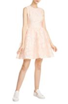 Women's Maje Rexrose Floral Applique Fit & Flare Dress - Pink