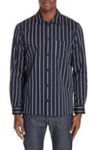 Men's A.p.c. Mint Stripe Sport Shirt - Blue