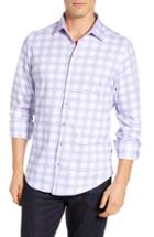 Men's Stone Rose Regular Fit Plaid Knit Sport Shirt - Pink