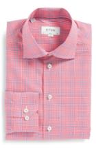 Men's Eton Slim Fit Plaid Dress Shirt .5 - - Pink