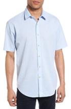 Men's James Campbell 'ellerbe' Regular Fit Short Sleeve Sport Shirt - Blue