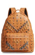 Men's Mcm Medium Stark - Visetos Studded Logo Backpack - Black