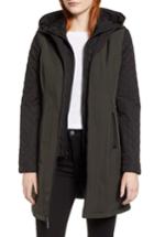 Women's Michael Michael Kors Quilted Sleeve Coat - Green