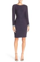 Women's Eliza J Beaded Cuffs Knit Sheath Dress - Blue