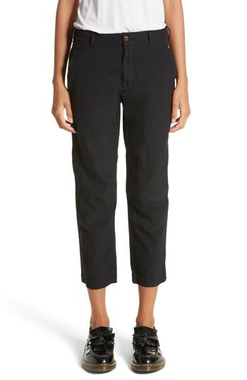 Women's Comme Des Garcons Defined Knee Treated Crop Pants