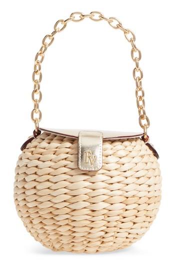 Frances Valentine Mini Straw Bucket Bag - Metallic