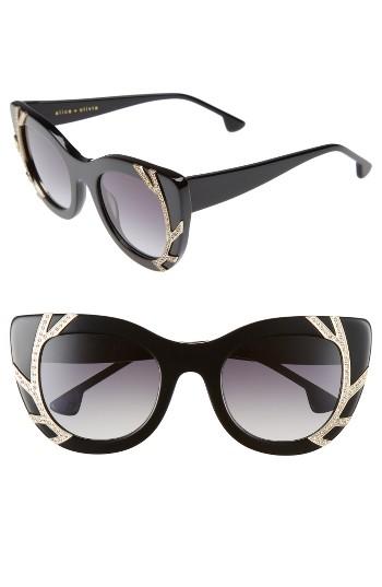 Women's Alice + Olivia Delancey Crystal 50mm Cat Eye Sunglasses -