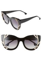 Women's Alice + Olivia Delancey Crystal 50mm Cat Eye Sunglasses -