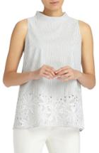 Women's Lafayette 148 New York Kalyn Melange Stripe Blouse, Size - Grey