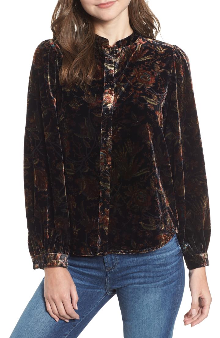 Women's Karen Kane Ruffle Hem Gauze Top