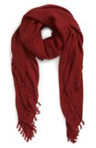Women's Treasure & Bond Solid Fringed Scarf, Size - Burgundy