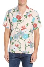 Men's Tori Richard Forbidden Garden Trim Fit Silk Blend Camp Shirt - Pink