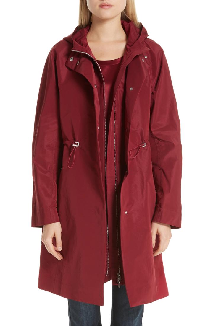 Women's Lafayette 148 New York Maverick Convertible Hooded Coat - Red