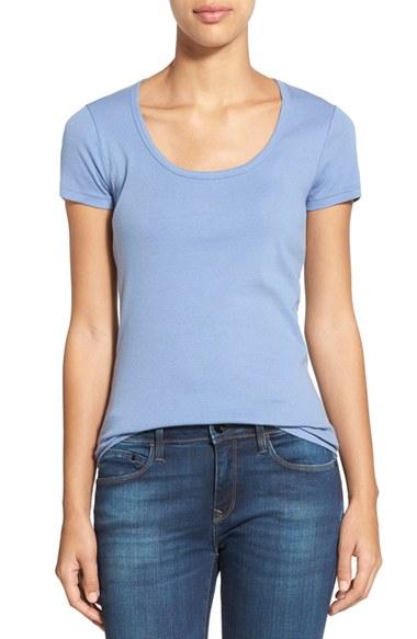 Women's Caslon Short Sleeve Scoop Neck Tee - Blue
