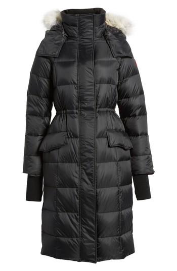 Women's Canada Goose Lunenberg Hooded Down Parka With Genuine Coyote Fur Trim (2-4) - Black