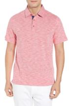 Men's Bugatchi Marled Stripe Polo - Red