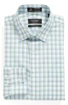 Men's Nordstrom Men's Shop Smartcare(tm) Traditional Fit Plaid Dress Shirt .5 - 32/33 - Green