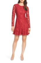 Women's Forest Lily Lace Fit & Flare Dress - Red
