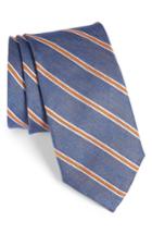 Men's Strong Suit Stripe Linen & Silk Tie, Size - Blue