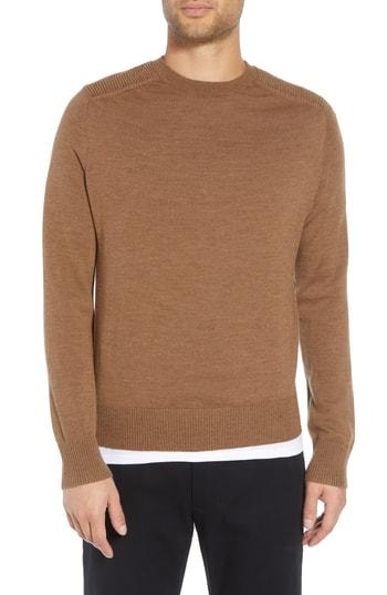 Men's Vince Regular Fit Ottoman Stitch Wool Sweater - Beige
