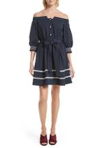 Women's Tanya Taylor Brittany Off The Shoulder Cotton Dress - Blue
