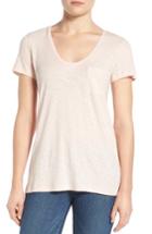 Women's Caslon Relaxed Slub Knit U-neck Tee, Size - Pink