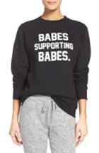 Women's Brunette The Label Babes Supporting Babes Lounge Sweatshirt /small - Black