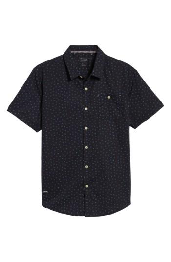Men's 7 Diamonds New Tradition Print Woven Shirt - Blue