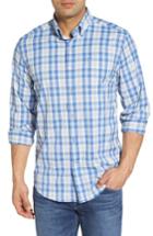 Men's Southern Tide Great Harbor Regular Fit Plaid Stretch Sport Shirt, Size - Blue