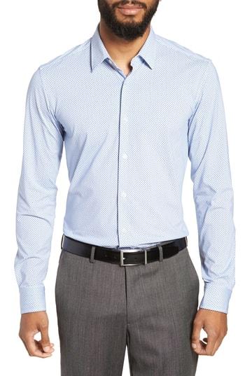 Men's Boss Ronni Slim Fit Performance Sport Shirt - Blue