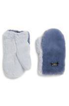 Women's Heurueh Masha Faux Fur Mittens, Size - Blue